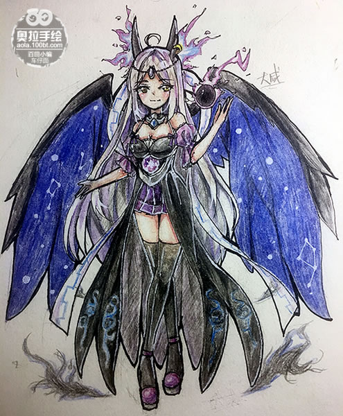 奥拉星手绘 传奇黑炎龙娘化_百田奥拉星官网