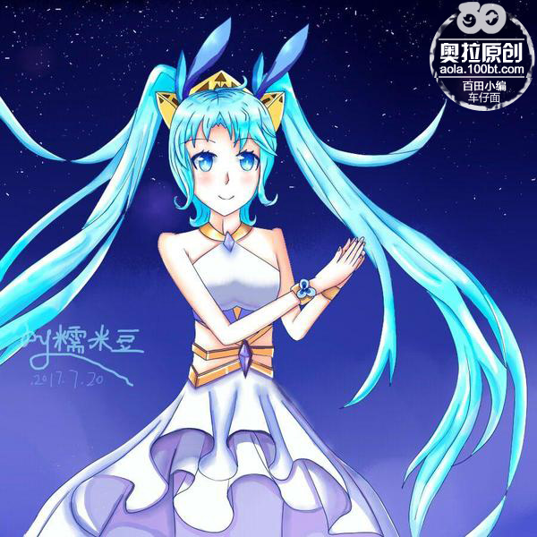 奥拉星板绘地球女神同人
