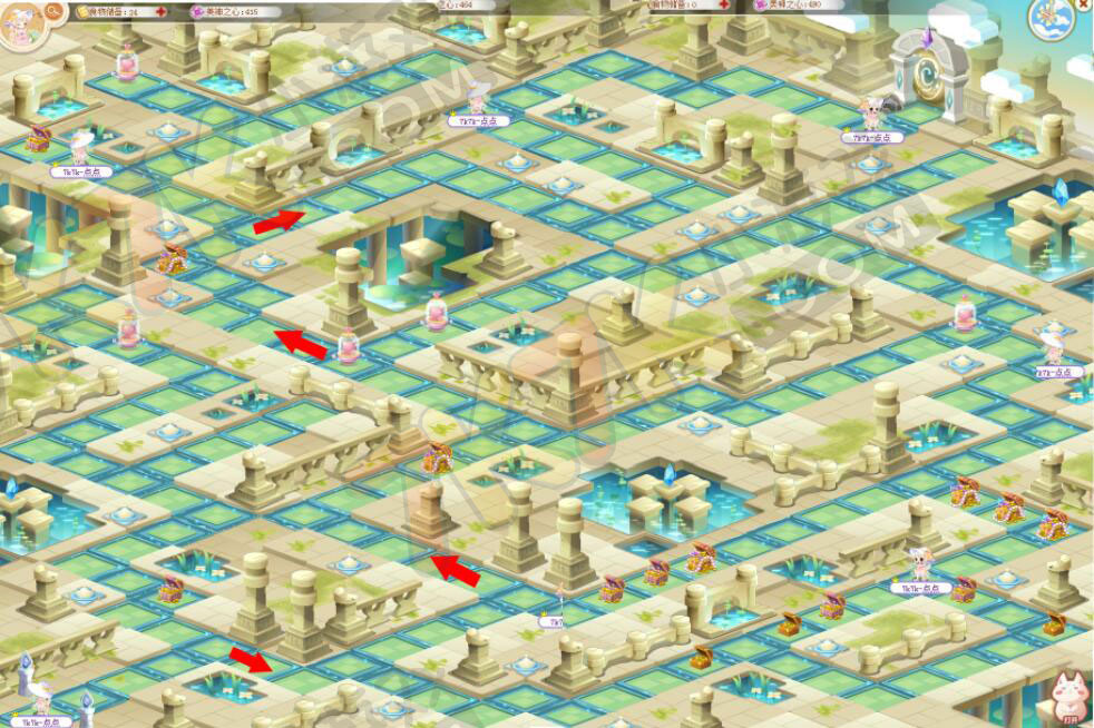奥比岛美神迷宫神殿区域地图4-5关