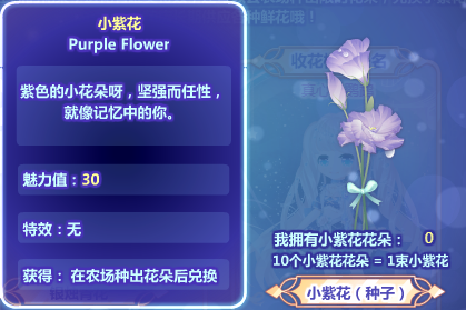 奥比岛特供小紫花花束怎么获得？
