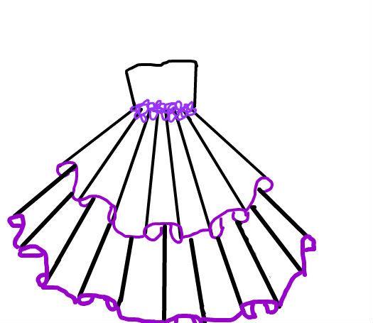紫色礼服简笔画