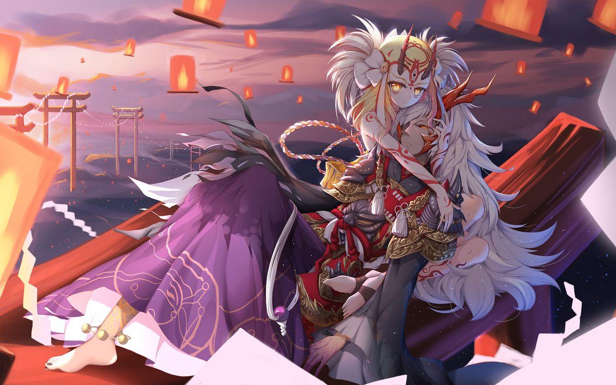 (《阴阳师》中的茨木童子&《fate》系列中的英灵茨木童子)