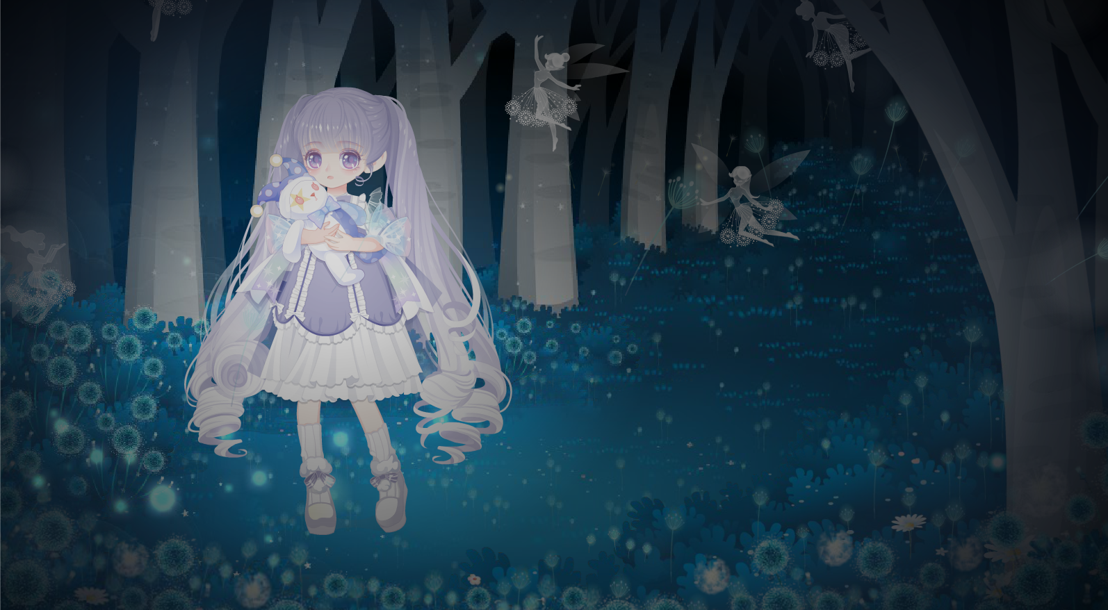 一个带滤镜 一个不带滤镜  紫蓝色 像个在梦境中迷路的小女孩 搭配